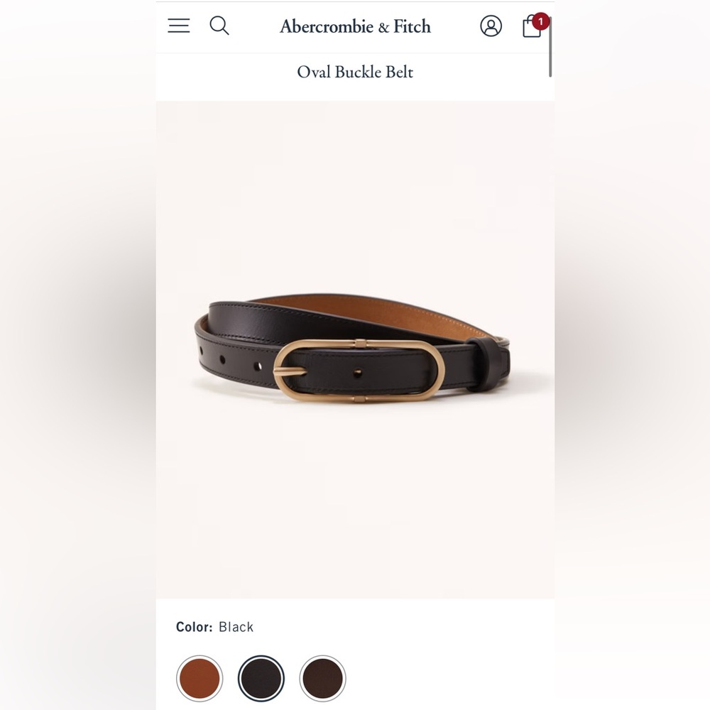 Abercrombie black oval belt